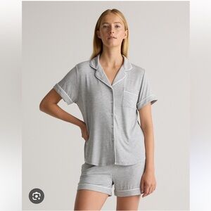 Quince Bamboo Jersey Short Sleeve Pajama Set in Gray